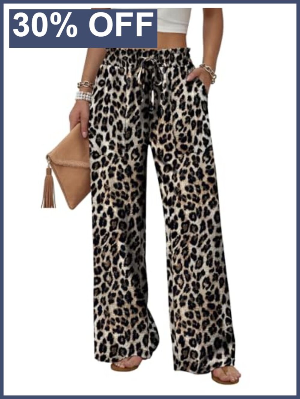 Wide Leg Pants Pockets Drawstring Loose Trousers Business Work